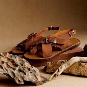 Sezane Judith Low Sandals - Hazelnut